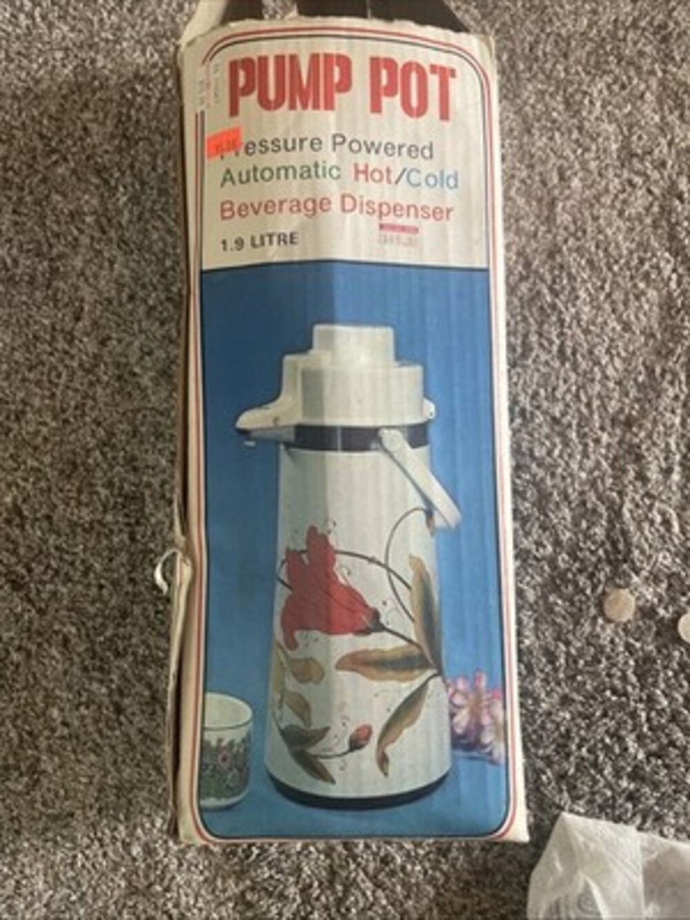 Vintage Pump Pot. Beverage Dispenser. Automatic Hot/Cold. Pressure Powered